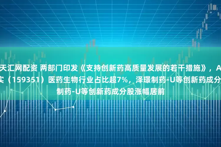 天汇网配资 两部门印发《支持创新药高质量发展的若干措施》，A500ETF嘉实（159351）医药生物行业占比超7%，泽璟制药-U等创新药成分股涨幅居前