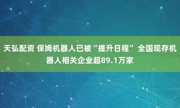 天弘配资 保姆机器人已被“提升日程” 全国现存机器人相关企业超89.1万家